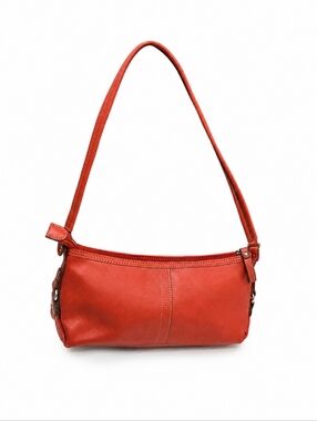 Relic Burnt Orange Faux Vegan Leather Shoulder Bag Small Baguette Purse Zip Top